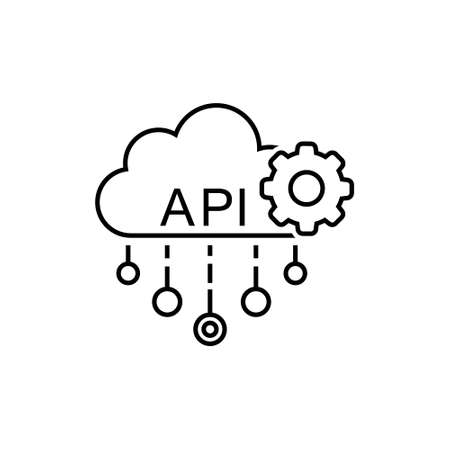 Cloud API vector icon. software integration illustration sign. application symbol.のイラスト素材