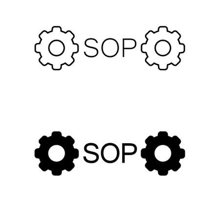 SOP icon vector set, Standard Operating Procedure illustration sign collection.のイラスト素材