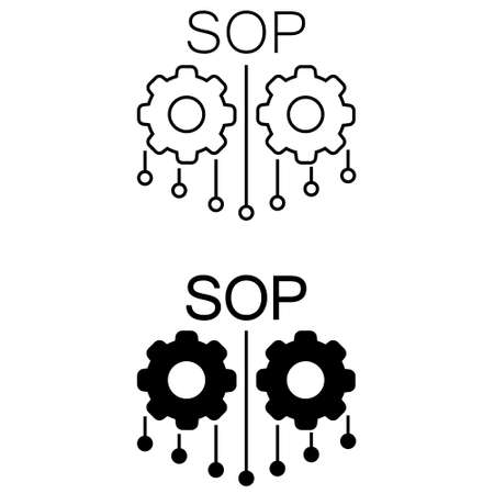 SOP icon vector set, Standard Operating Procedure illustration sign collection.のイラスト素材
