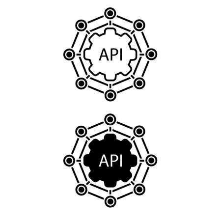 Cloud API vector icon. software integration illustration sign. application symbol.のイラスト素材