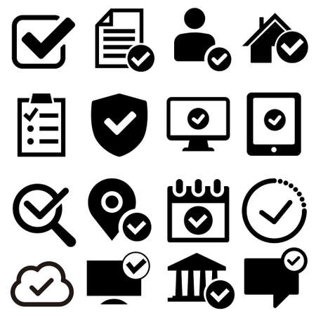 Approve icon vector set. Accepted Document illustration sign collection. Guarantee symbol.のイラスト素材