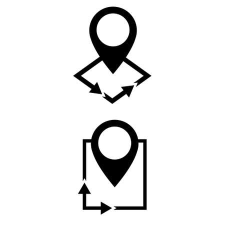 Vector icon search map. location illustration sign collection. pin symbol.のイラスト素材