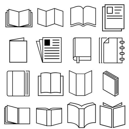 Books vector icons set. Book icon. library illustration symbol collection.のイラスト素材