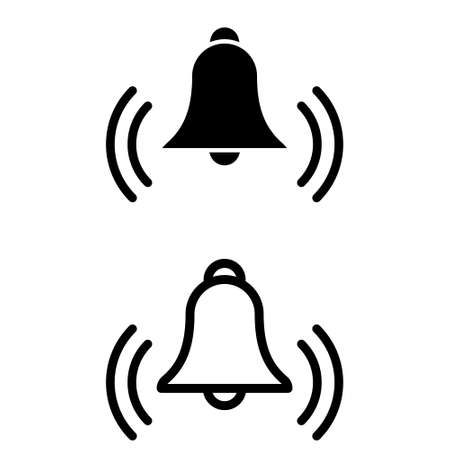 Notification bell vector icons set. reminder illustration symbol collection. notice signのイラスト素材