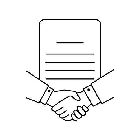 Business contract line vector icon. Handshake illustration sign. partners symbol.のイラスト素材