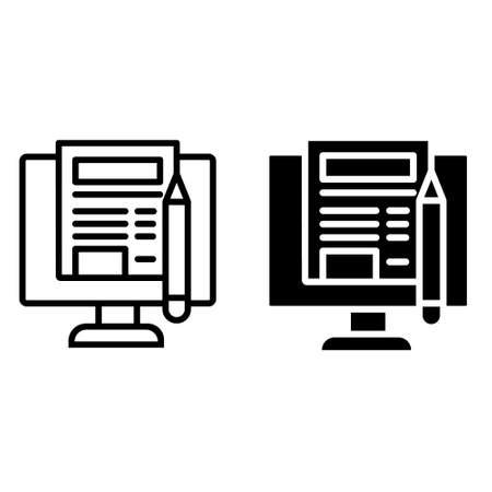 Blogging icon vector set. article illustration sign collection. blog symbol.のイラスト素材