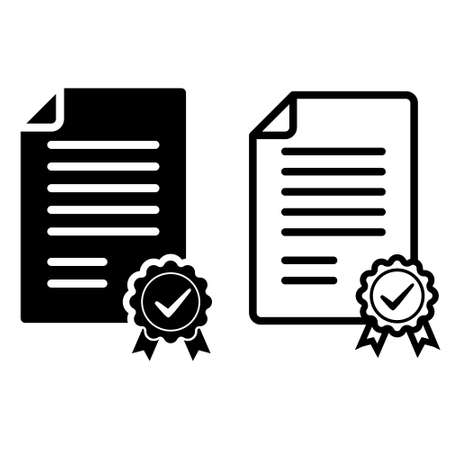 Certificate icon, vector, License, badge, vector, illustration, symbol, Winner, medalのイラスト素材