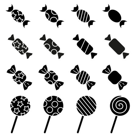 Candy icon vector set. sweets illustration sign collection. birthday symbol.のイラスト素材