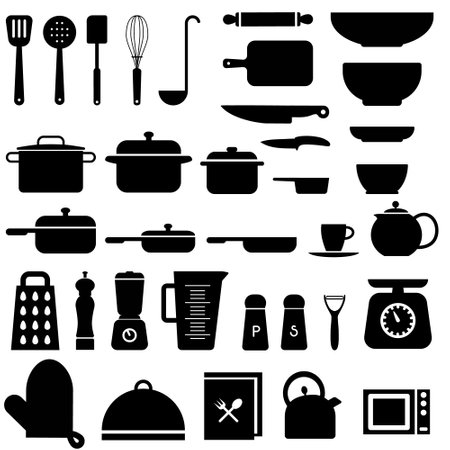 Cooking icons vector set. Cooking icon. breakfast illustration symbol coollection.のイラスト素材