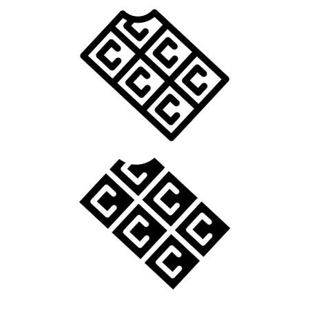 Chocolate icon vector set. opened chocolate illustration sign collection.のイラスト素材