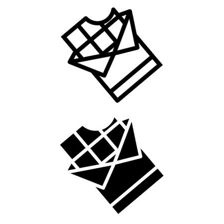 Chocolate icon vector set. opened chocolate illustration sign collection.のイラスト素材