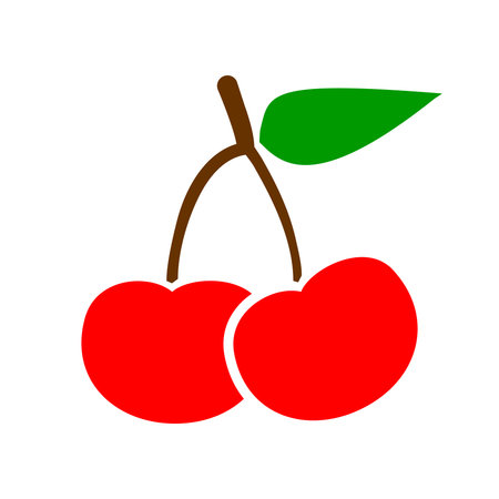 Cherry icon Vector. Fruit illustration sign or symbol. vitamins logo.のイラスト素材