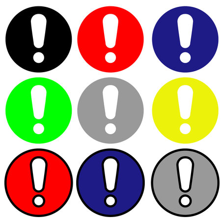 Exclamation mark icon. Hazard warning symbol. Attention sign icon. Vector.のイラスト素材