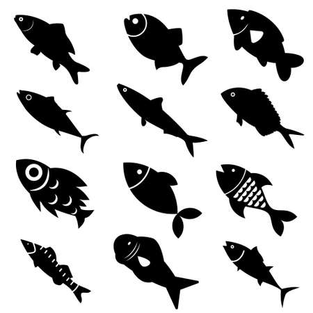 Fish vector Icon. Sea Food illustration symbol. Farm Element logo.のイラスト素材