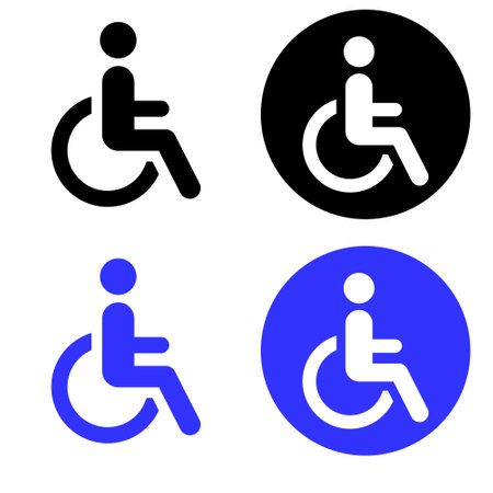Disabled Handicap Icon vector. wheelchair illustration sign collection.のイラスト素材
