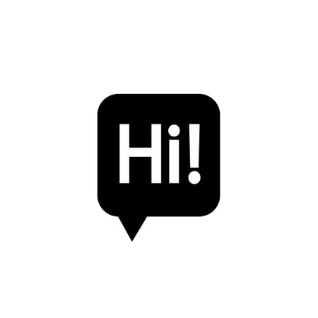 Chat sign vector icon. Cute speech bubble illustration, saying hi symbol.のイラスト素材