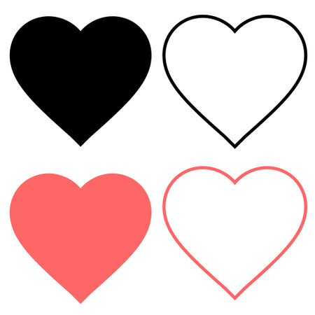Heart icon vector set. love illustration sign collection. romance symbol. Valentine's Day logo.のイラスト素材