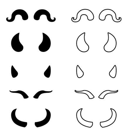Devil horn Vector icon design illustration Template. evil sign.のイラスト素材