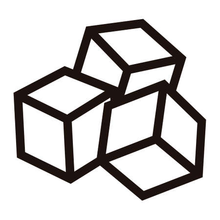 Cubes vector icon. ice illustration symbol. box sign or logo.のイラスト素材