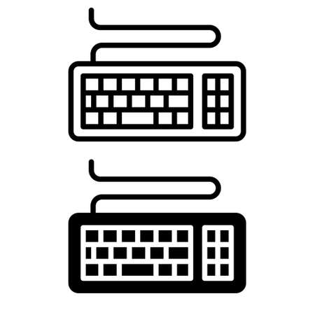 Computer keyboard vector icon. editable illustration sign. computer symbol.のイラスト素材