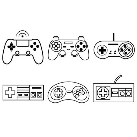 Joystick icon vector set. Video game illustration sign collection. gamepad flat symbols for apps and...