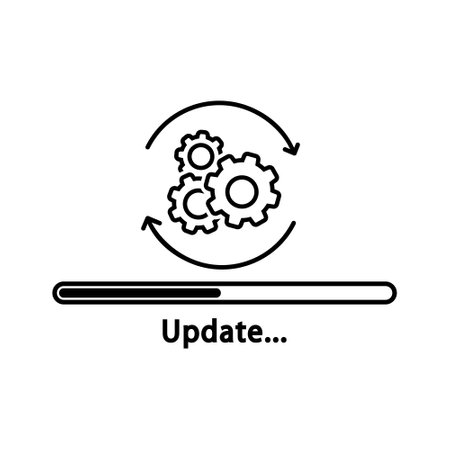 Loading process. Update system icon. Concept of upgrade application progress icon for graphic and web design. Upgrade Update system icon.のイラスト素材