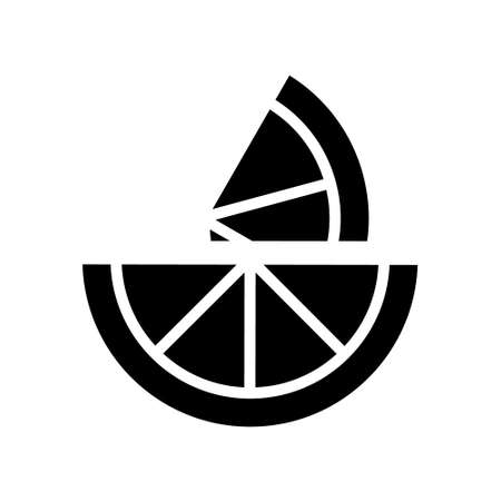 Two slices of lemon vector icon. chopped citrus illustration sign.のイラスト素材