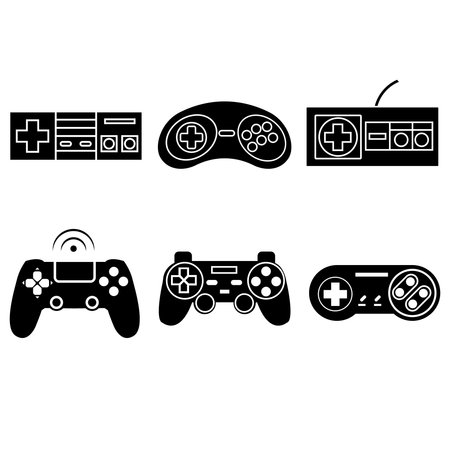 Joystick icon vector set. Video game illustration sign collection. gamepad flat symbols for apps and...