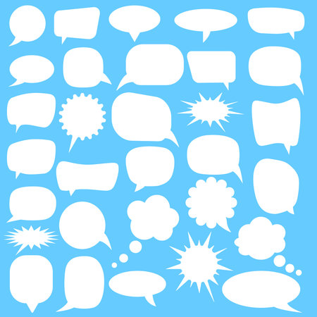 Text message vector icon set. Chat comment illustration sign collection. Comic speech bubble symbol.