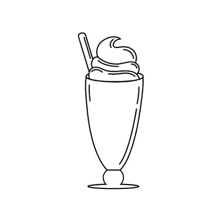Milkshake vector icon. Ice cream illustration sign. cream cocktail symbol.のイラスト素材
