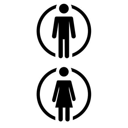 Toilet Men and Women Vector Icon. female illustration symbol. wc sign or logo.のイラスト素材