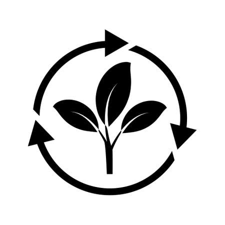 Organic recycle vector icon, eco care illustration sign, reusable environmental symbol, ecology friendly reuse.のイラスト素材