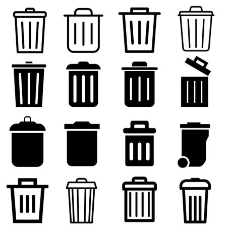 Trash icon vector set. Recycle illustration sign collection. Green symbol.のイラスト素材