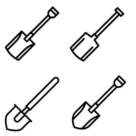 Shovel icon vector. dig illustration sign. tool symbol. Premium quality isolated digging element in trendy style.のイラスト素材