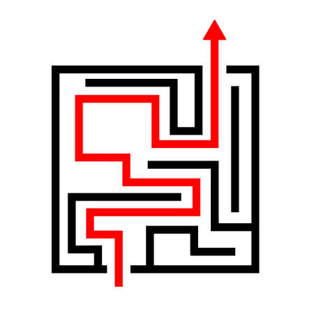 Strategy in a labyrinth vector icon illustration. problem sign. brainstorming symbol.のイラスト素材