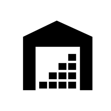 Storage vector icon. hangar illustration symbol or sign.のイラスト素材