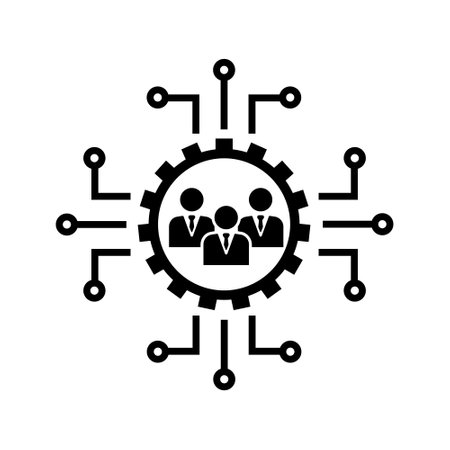Team of some employees icon vector. workers illustration sign. developers symbol. management logo.のイラスト素材