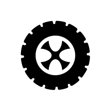 Tire icon vector set. Wheel illustration symbol or sign collection.のイラスト素材