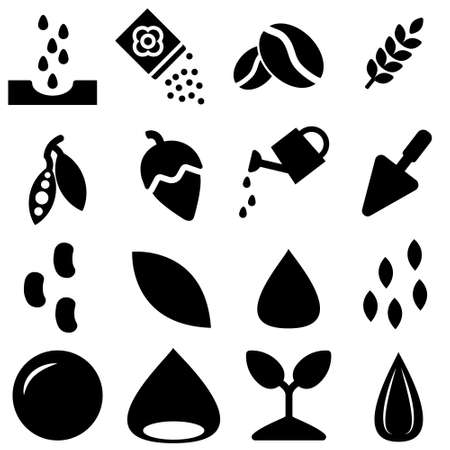 Seed solid icon vector. agriculture illustration symbol collection. bean sign or logo.のイラスト素材