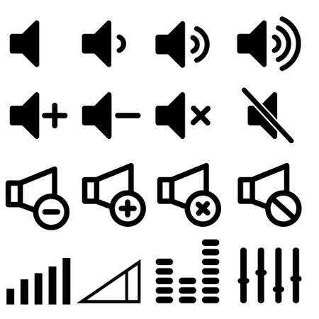 Speaker icons vector set. volume illustration sign collection. sound symbol.のイラスト素材