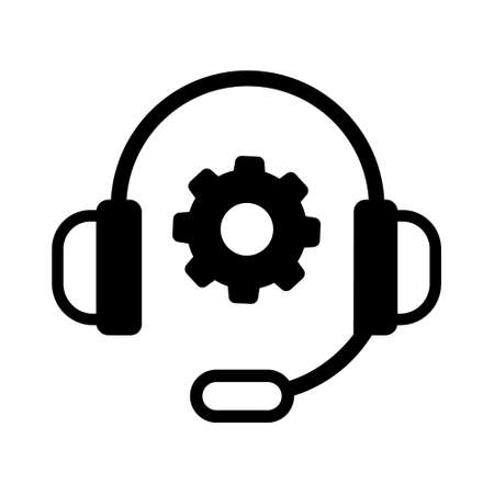 Support service vector icon. hotline customer advice illustration sign. call center help symbol.のイラスト素材