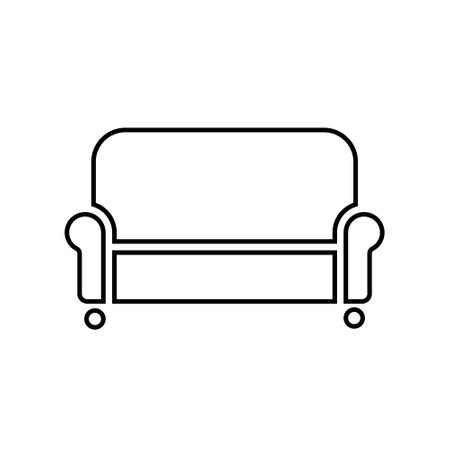 Furniture black icons Vector set. Sofa illustration symbol collection.のイラスト素材
