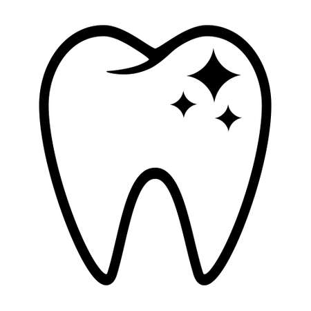 Dental vector icon. clean teeth illustration sign, shiny tooth symbol.のイラスト素材