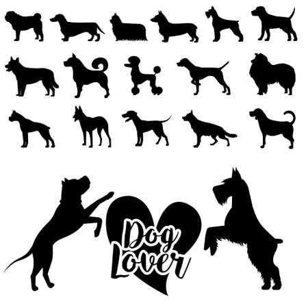 Love dog icon vector set. pet illustration sign collection.のイラスト素材