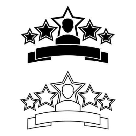 Celebrity icon vector set. achievement illustration sign collection. famous symbol.のイラスト素材