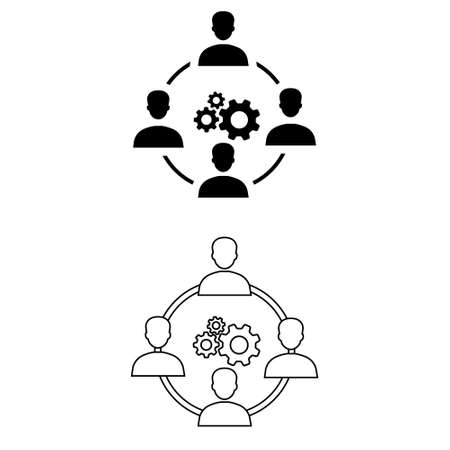 Business collaborate icon vector set. communication illustration sign collection. coordination symbol.のイラスト素材