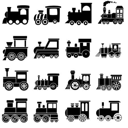 Children's train icon Vector set. public transport illustration sign collection. railroad symbol.のイラスト素材