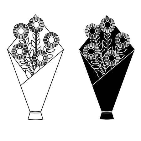 Bouquet of flowers icon  set.のイラスト素材