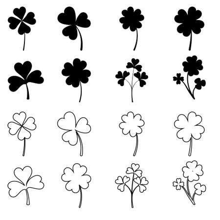Clover leaves icon vector set. St. Patrick's Day illustration sign collection.のイラスト素材