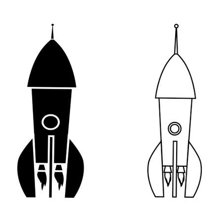 Rocket icon vector set. spaceship illustration sign collection. Space symbol.のイラスト素材